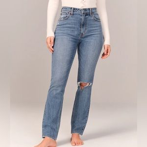 Abercrombie Curve Love high rise straight jeans